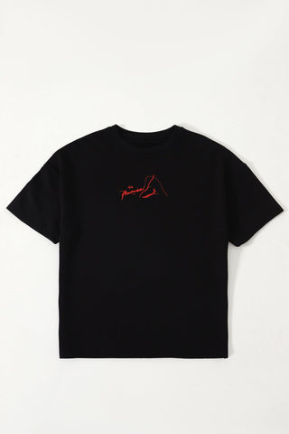 "PEOPLE TALK" PRINTED BLACK T SHIRT - Rastah