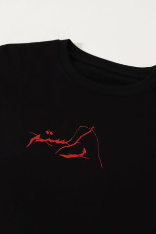 "PEOPLE TALK" PRINTED BLACK T SHIRT - Rastah