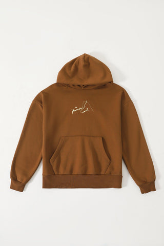 BROWN LOGO HOODIE - Rastah