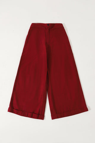 MAROON HANDWOVEN TROSERS - Rastah