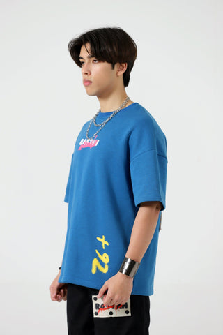 "+92" royal blue patch T-shirt