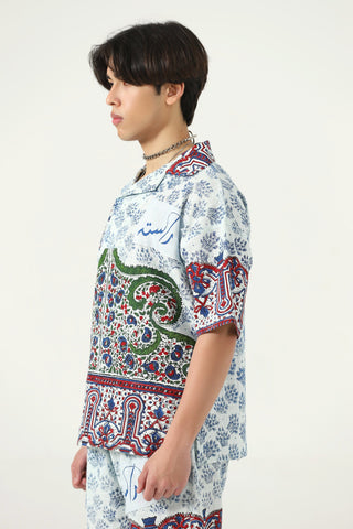 "Kahani" hand block printed polo shirt