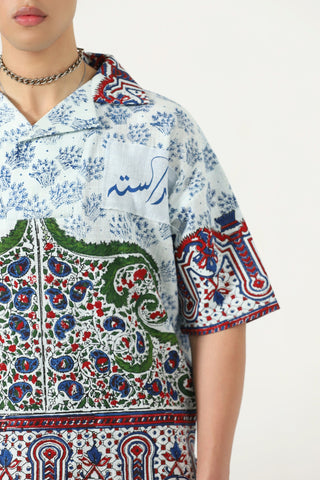 "Kahani" hand block printed polo shirt