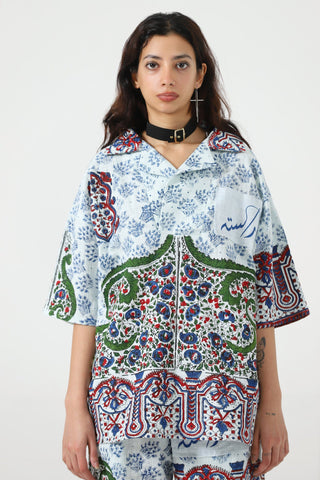 "Kahani" hand block printed polo shirt