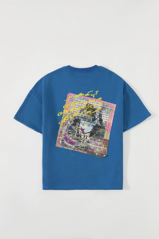 "+92" royal blue patch T-shirt