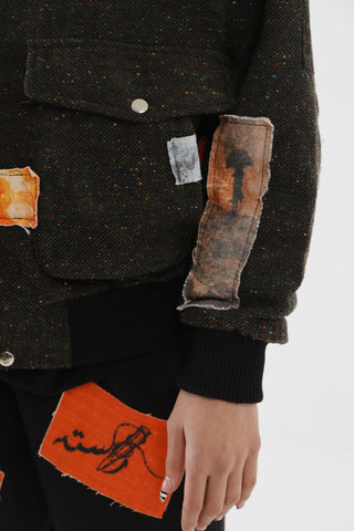 PATCHWORK HANDWOVEN BOMBER JACKET - Rastah