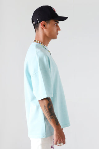 "Aqua" garment dyed logo T-shirt