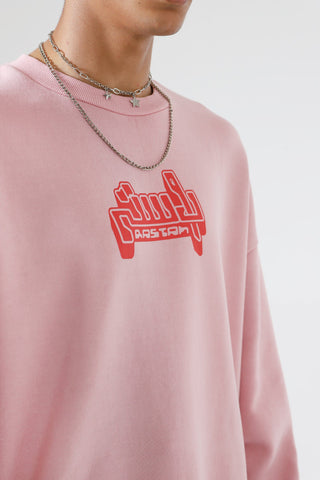 Bubblegum garment dyed logo sweatshirt