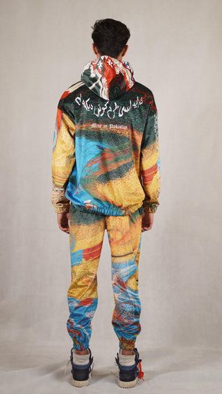 Hand Block Printed "RAVE" Velvet Sweatpants - Rastah