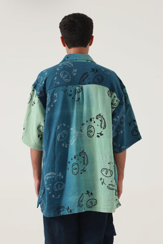 BLOCKPRINTED TIE-DYE SHIRT - Rastah