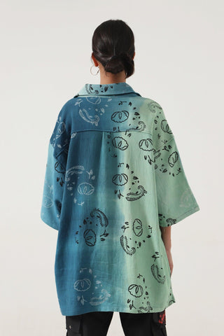 BLOCKPRINTED TIE-DYE SHIRT - Rastah