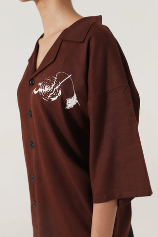REBIRTH - BROWN BUTTON DOWN SHIRT - Rastah