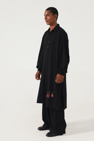 BLACK HANDWOVEN SHALWAR - Rastah