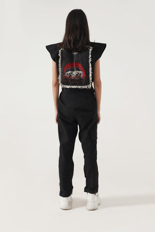BLACK HANDWOVEN JUMPSUIT - Rastah