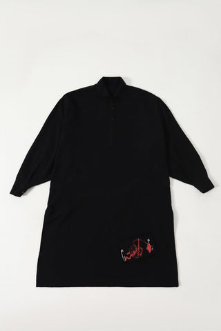BLACK HANDWOVEN KAMEEZ (LONG SHIRT) - Rastah