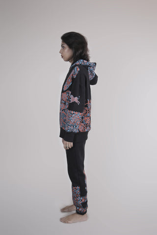 Psychedelic Block-Print Hoodie - Rastah