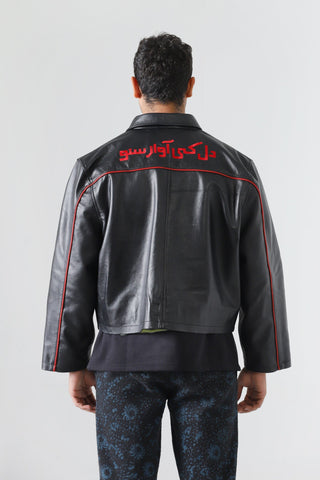 "Dil ki awaz" black leather jacket