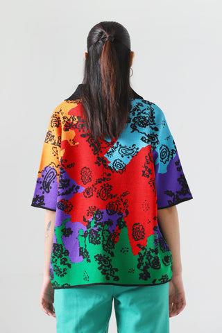 "Colours of life" jacquard knit polo shirt
