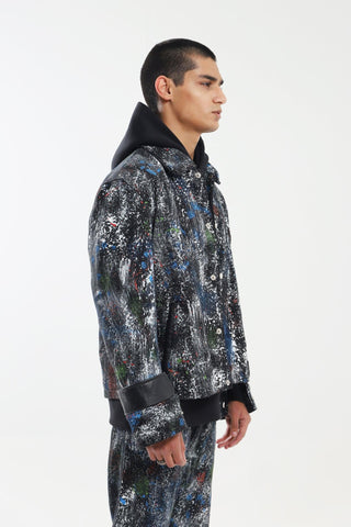"RACING MIND" HAND PRINTED DENIM JACKET - Rastah