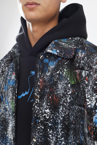 "RACING MIND" HAND PRINTED DENIM JACKET - Rastah