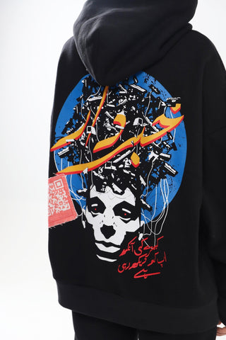 "KHABARDAR" HAND SCREEN PRINTED HOODIE - Rastah