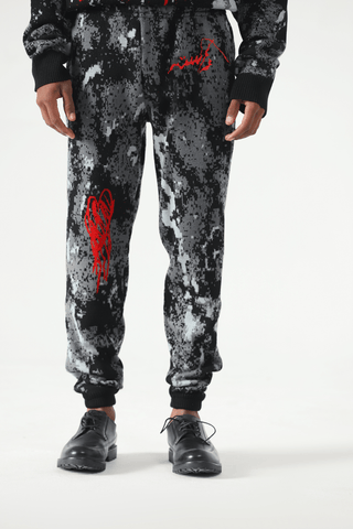 "Shadows" jacquard knit sweatpants