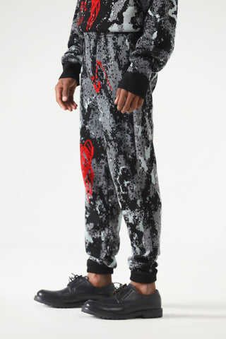 "Shadows" jacquard knit sweatpants
