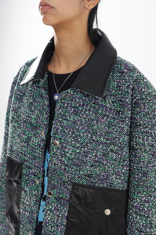 HANDWOVEN LEATHER ACCENT JACKET - Rastah