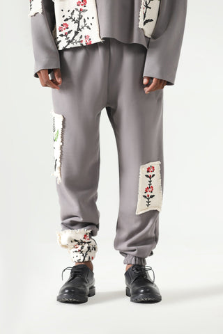 Blockprint charcoal sweatpants