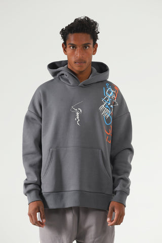 "Mein kon hoon" space greey hoodie