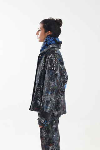 "RACING MIND" HAND PRINTED DENIM JACKET - Rastah