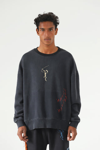 "White rabbit" oil wash sweatshirt