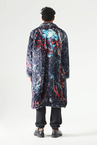 Abstract graffiti long coat