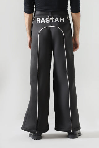 Neoprene flared trousers