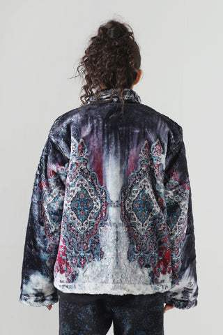 Distorted carpet print jacket