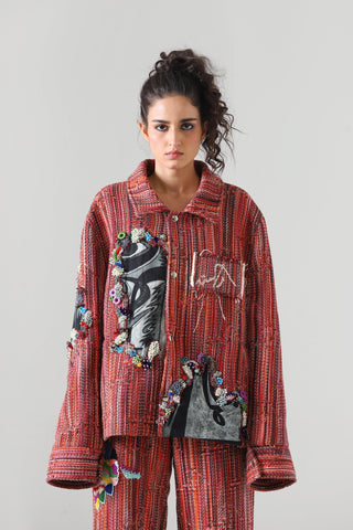 "Sadequain" jacquard embroidery jacket