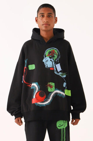 DISTORTION AMONG US - BLACK HOODIE - Rastah