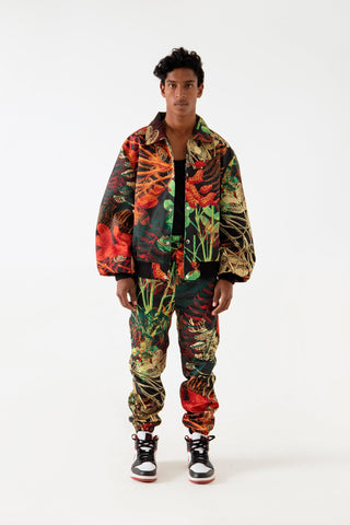JUNGLE PRINTED SATIN SWEATPANTS - Rastah
