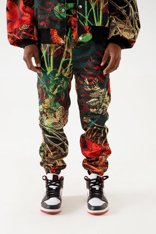 JUNGLE PRINTED SATIN SWEATPANTS - Rastah