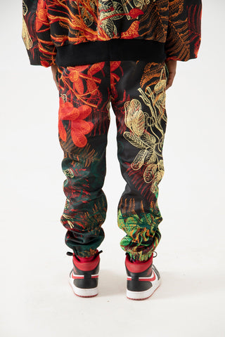 JUNGLE PRINTED SATIN SWEATPANTS - Rastah