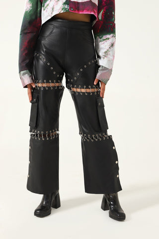 CHAIN LEATHER PANTS - Rastah