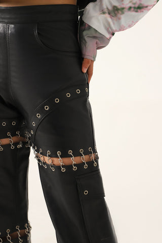 CHAIN LEATHER PANTS - Rastah