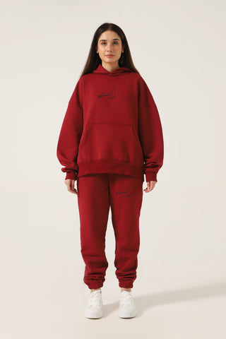 MAROON LOGO HOODIE - Rastah