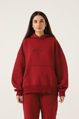 MAROON LOGO HOODIE - Rastah