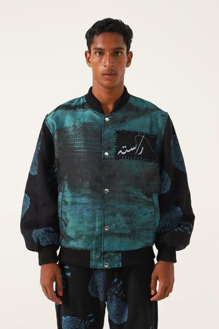 "WHO AM I" HAND BLOCK PRINTED SILK BOMBER - Rastah