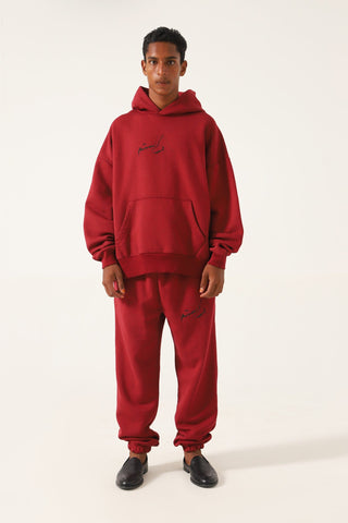 MAROON LOGO HOODIE - Rastah
