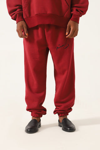 MAROON LOGO TROUSERS - Rastah