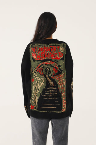 "WHAT WE SEE" JACQUARD KNIT SWEATSHIRT - Rastah