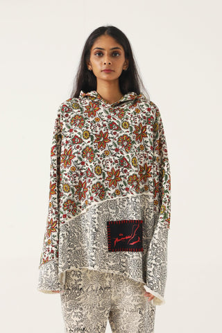 "PARADOX" BEIGE BLOCK PRINT HOODIE - Rastah