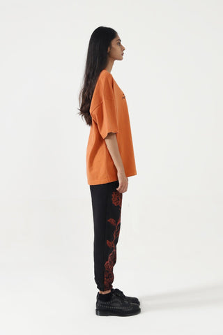 BASIC RUST ORANGE LOGO T SHIRT - Rastah